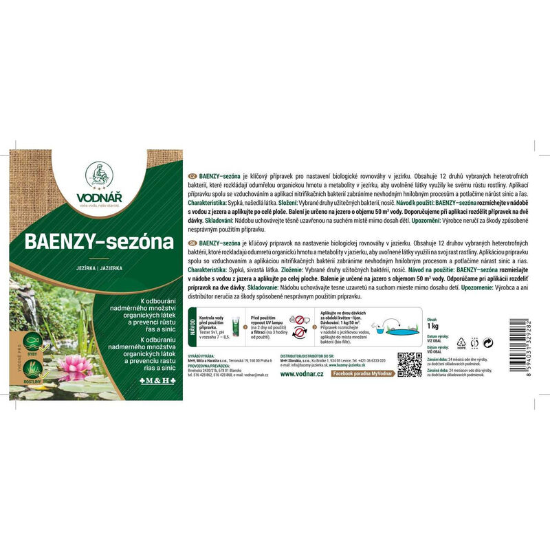 JEZíRKO BAENZY sezóna dóza 1kg 50m3