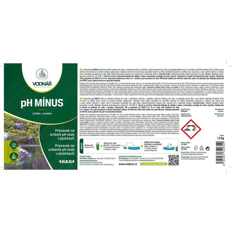 JEZÍRKO PH- dóza 1,5kg (minus)