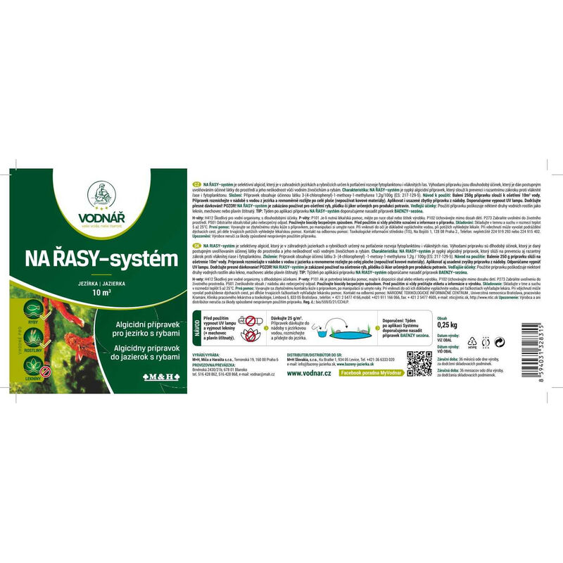 JEZÍRKO systém na řasy dóza 0,25kg 10m3