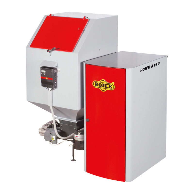 ROJEK A15 U Kotel na pelety + uhlí, násypka vpravo