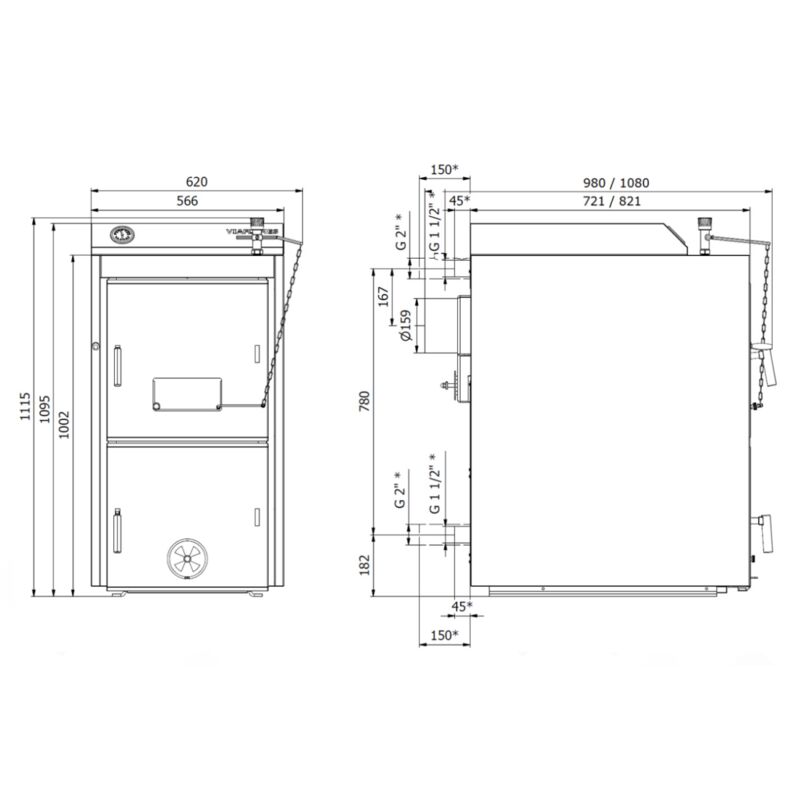VIAFLAMES Univerzální zplyňovací kotel W22 ECO 18