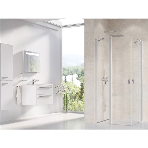 RAVAK CHROME Sprchový kout CRV2-120 satin+transparent 1QVG0U00Z1