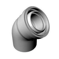 RICOM Koleno DN80/125-45° Al
