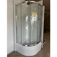 RAVAK SABINA BLIX Sprchový kout snížený BLCP4-90 bright alu+Transparent + Vanička + sifon + podpora k vaně + Panelkit + Čelní panel