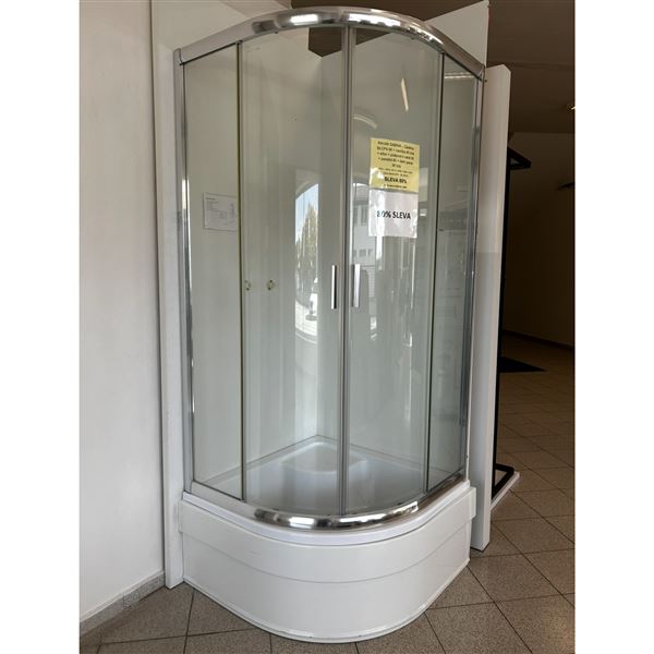 RAVAK SABINA BLIX Sprchový kout snížený BLCP4-90 bright alu+Transparent + Vanička + sifon + podpora k vaně + Panelkit + Čelní panel